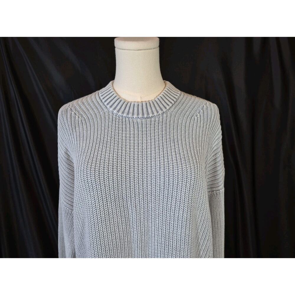 Faherty Sunwashed Fisherman Tradewinds Gray Organic Cotton Sweater Medium - Picture 3 of 9